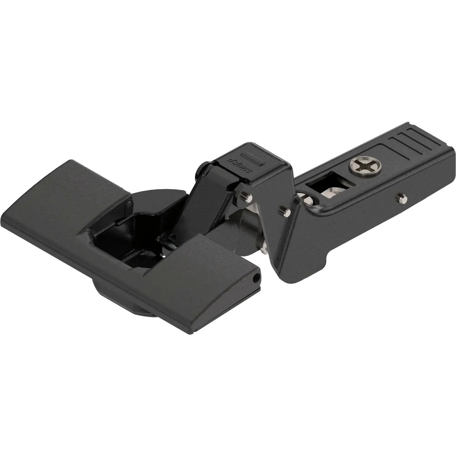 Blum Profiltürscharnier Clip Top 95 Grad 18mm Gekröpft ohne Feder Onyx Schwarz Inserta