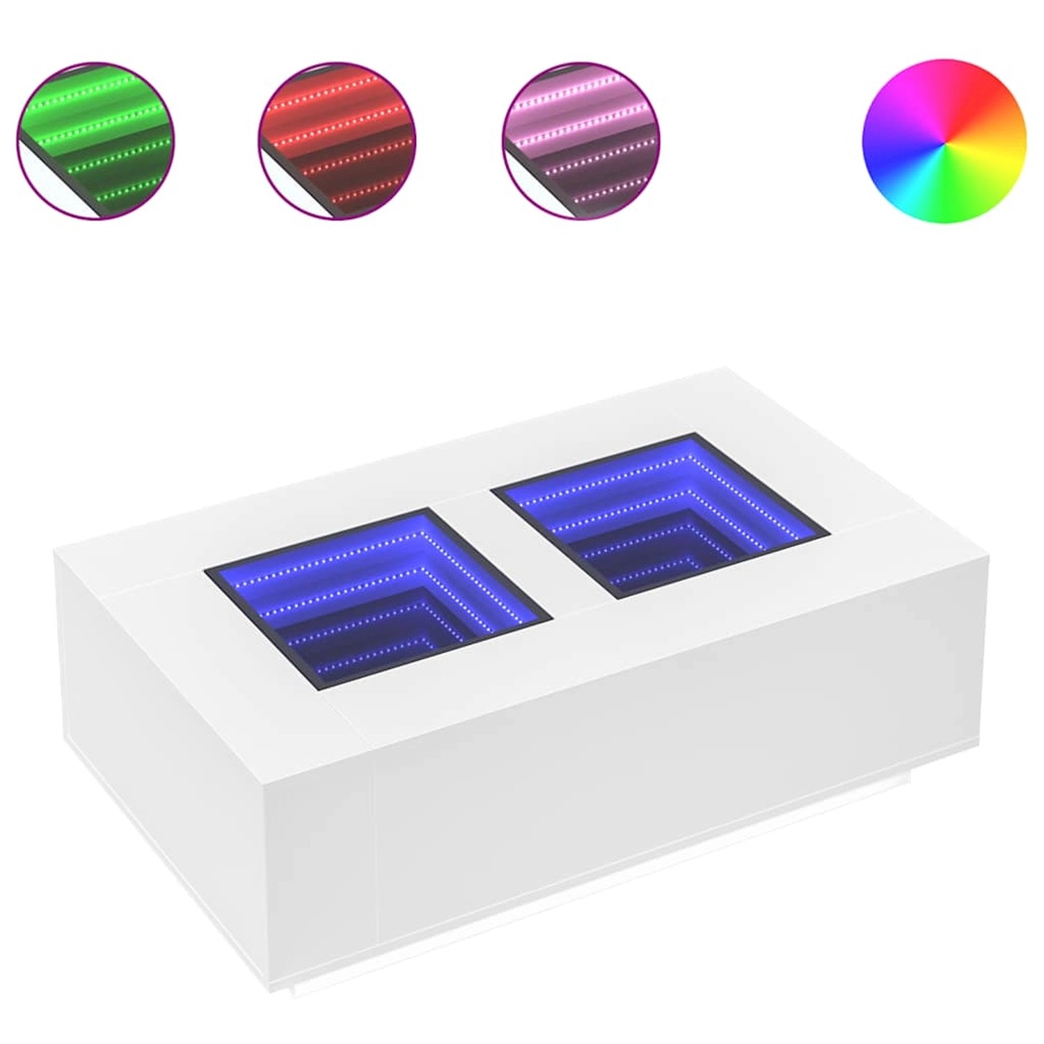 vidaXL Couchtisch mit Infinity-LED Weiß 116x69x40 cm 3284056 günstig online kaufen