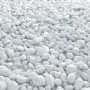 Weißer Marmorkies Carrara (40-60mm) als Zierkies für Gartenwege und Zierflächen.