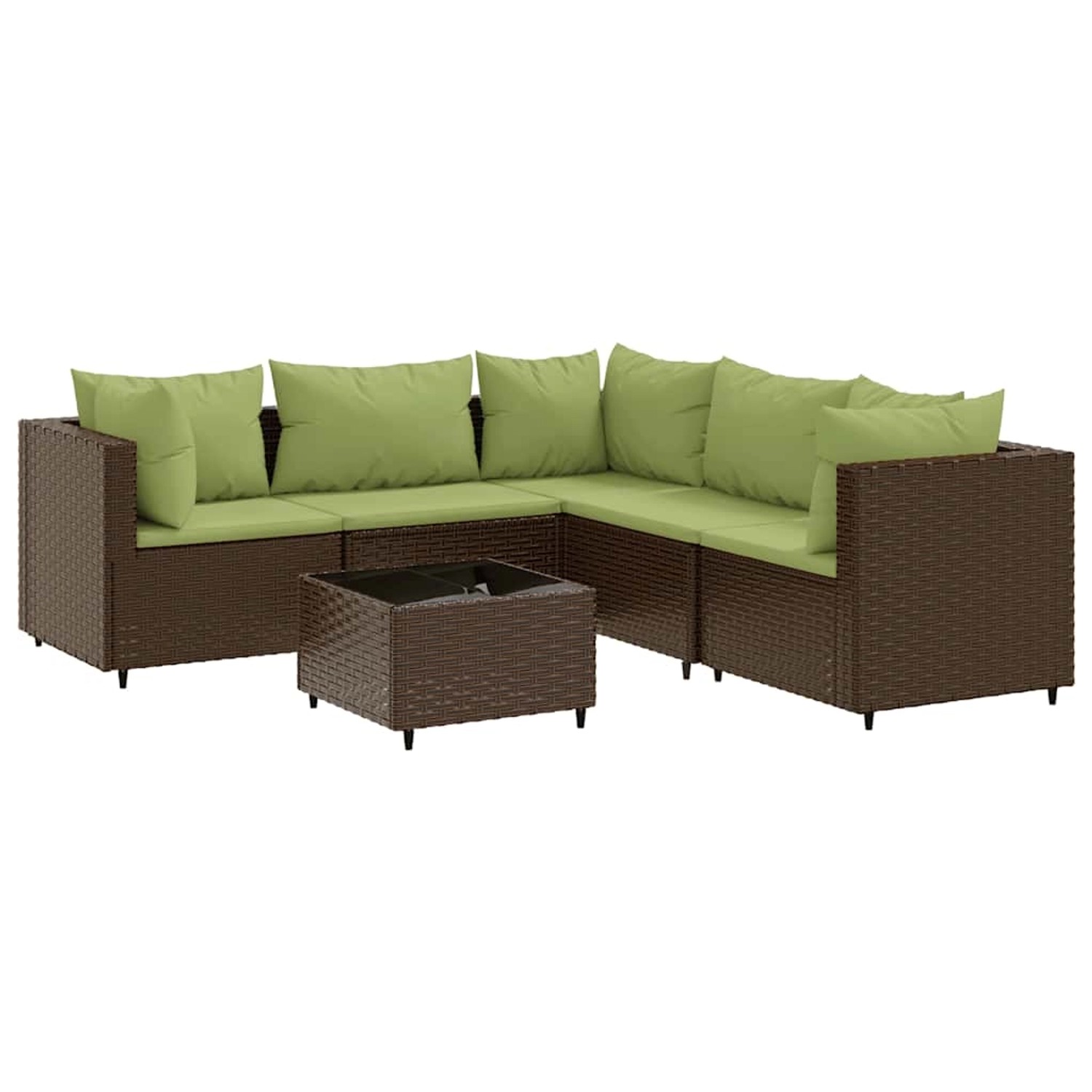 vidaXL 6-Tlg Garten-Lounge-Set mit Kissen Braun Poly Rattan 3308134 günstig online kaufen