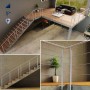 Modernes Edelstahlgeländer mit 3 Querstäben, seitlicher Befestigung für Treppen & Galerie. Komplettset in Silber, vielseitig einstellbar.
