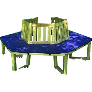 Promadino Sitzauflagen Set (6-teilig) für Baumbank 360° in Blau. Bequeme Gartenstuhlauflagen.