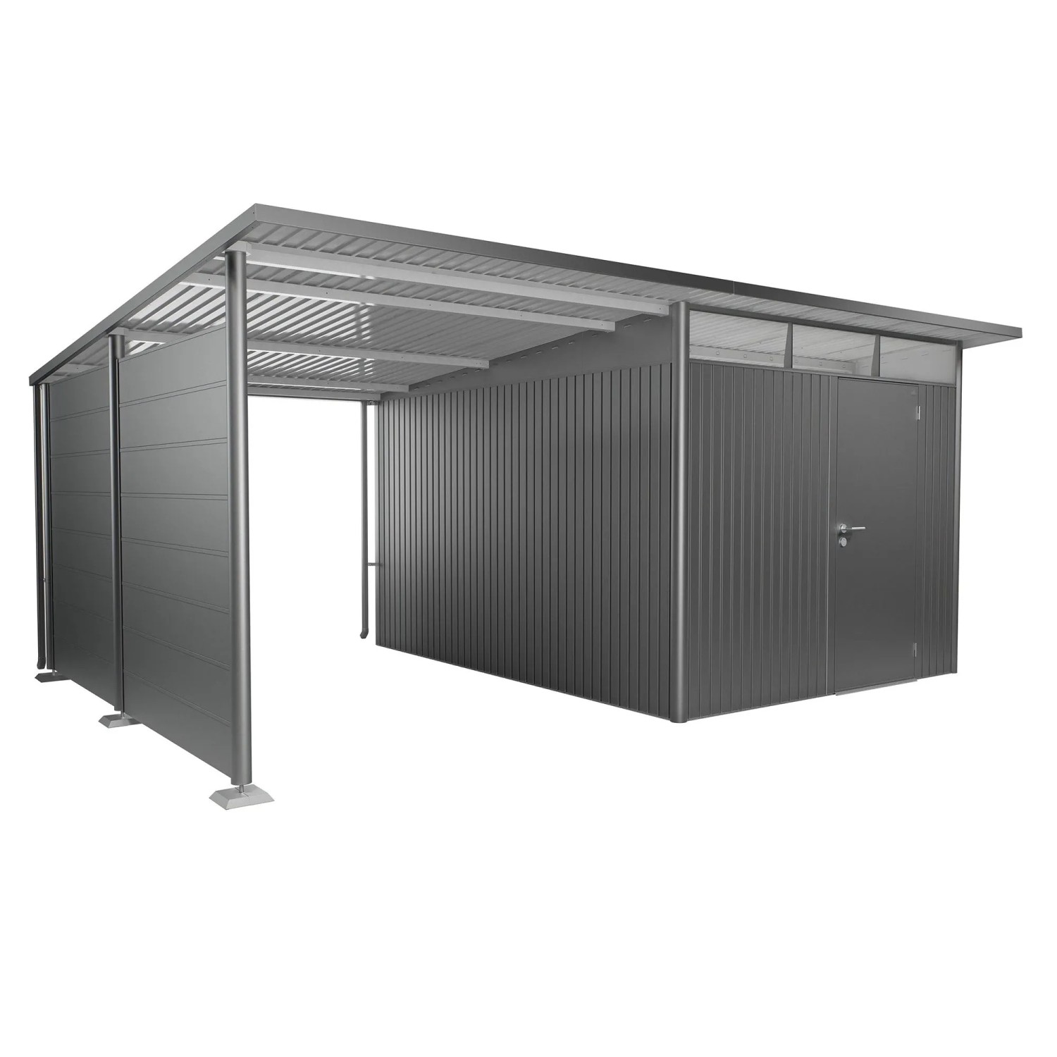 Biohort Seitenwand für Seitendach zu AvantGarde A4, A8 Quarzgrau-Metallic