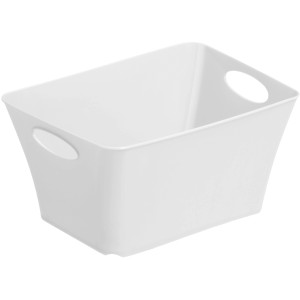 Weiße Rotho Living Aufbewahrungsbox, 1,5 l, mit Griffen.