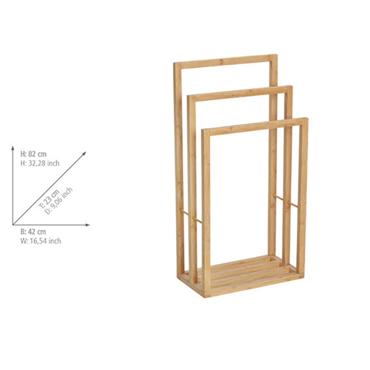 WENKO Handtuchbutler Bambusa aus FSC®-Bambus mit 3 Stangen für Bad und Schlafzimmer.