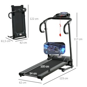 HOMCOM Laufband, schwarz, klappbar, mit LCD-Display für Sport & Fitness zu Hause.
