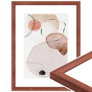 WANDStyle Bilderrahmen H320 aus Massivholz in Mahagoni-Optik 18 x 24 cm im Stil Klassisch