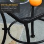 Schwarzer Outsunny Gartentisch mit Mesh-Tischplatte, pflegeleicht und stilvoll.