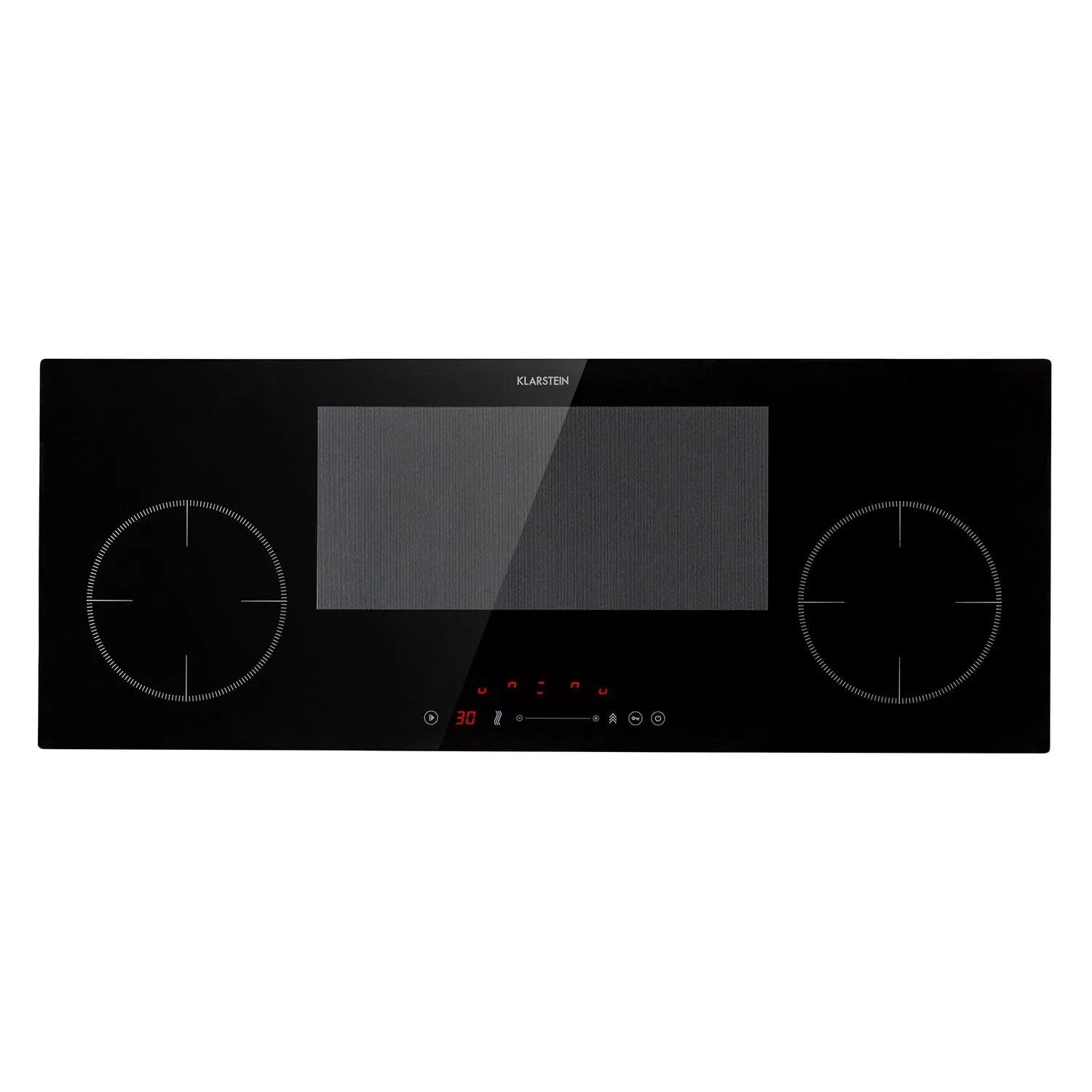 Klarstein Delicatessa 90 Slim Einbaukochfeld Induktion 4 Zonen 7000 W Autark Schwarzes Glas