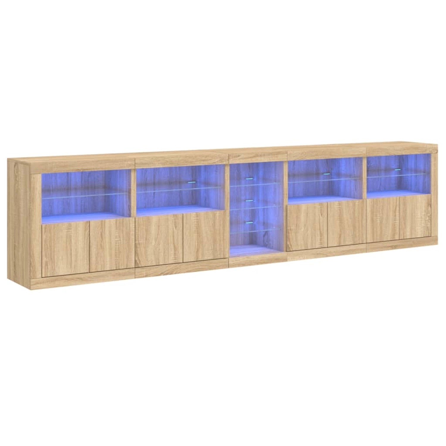vidaXL Sideboard mit LED-Leuchten Sonoma-Eiche 283x37x67 cm 3209025 günstig online kaufen