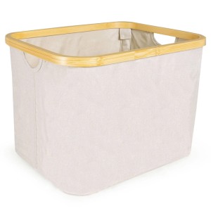 osoltus Faltbox Wäschebox Wäschekorb Nelson Bambus Beige 40 cm