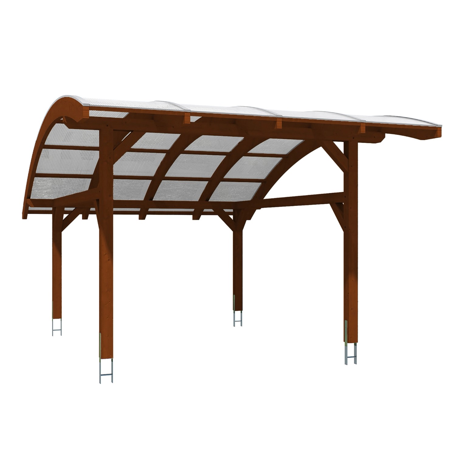 Skan Holz Carport Schwaben 434 x 630 cm Nuss