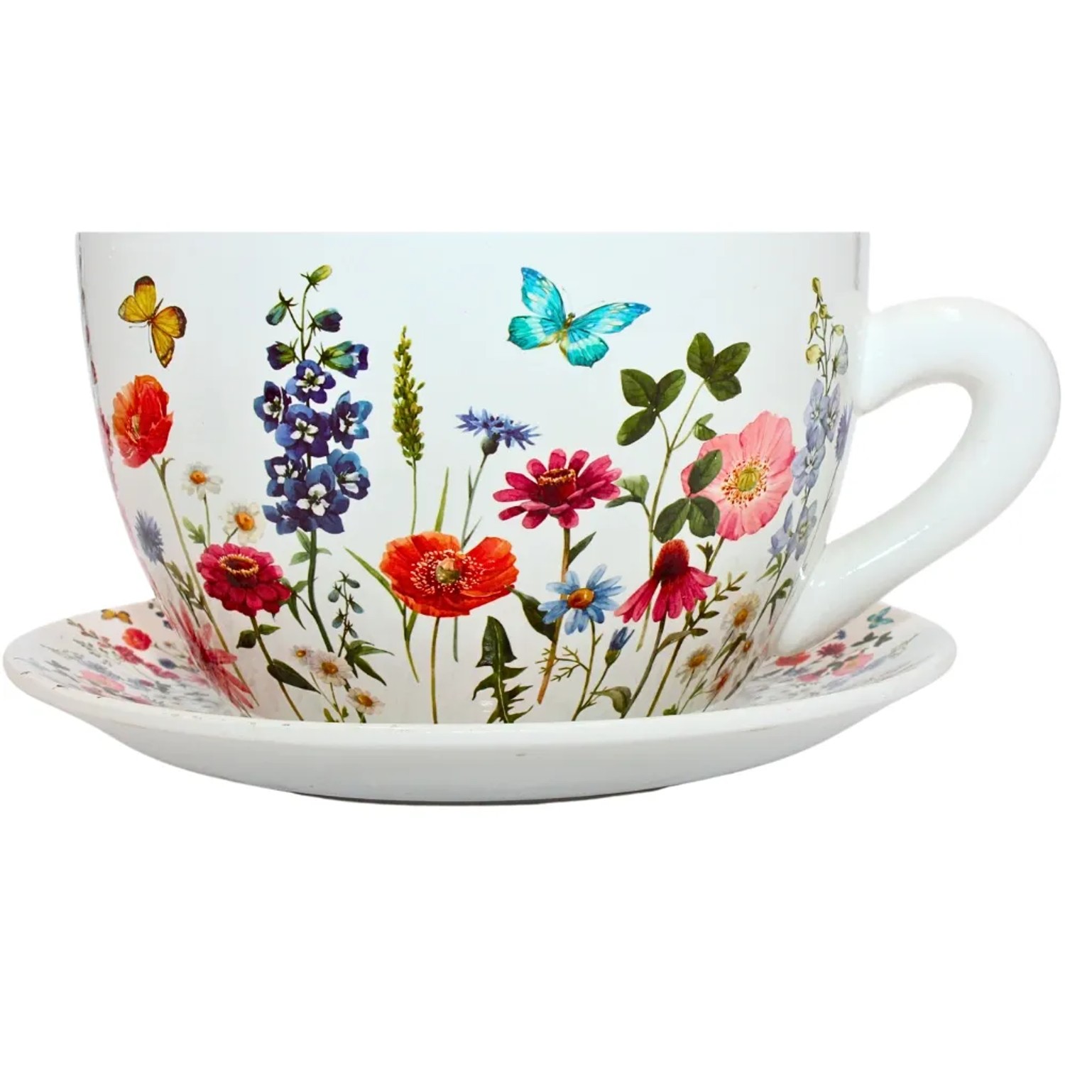 Dekohelden24 Blumentopf Pflanztopf Pflanztasse Pflanzkübel Pflanzgefäß L/B/H 25 x 23 x 14 cm