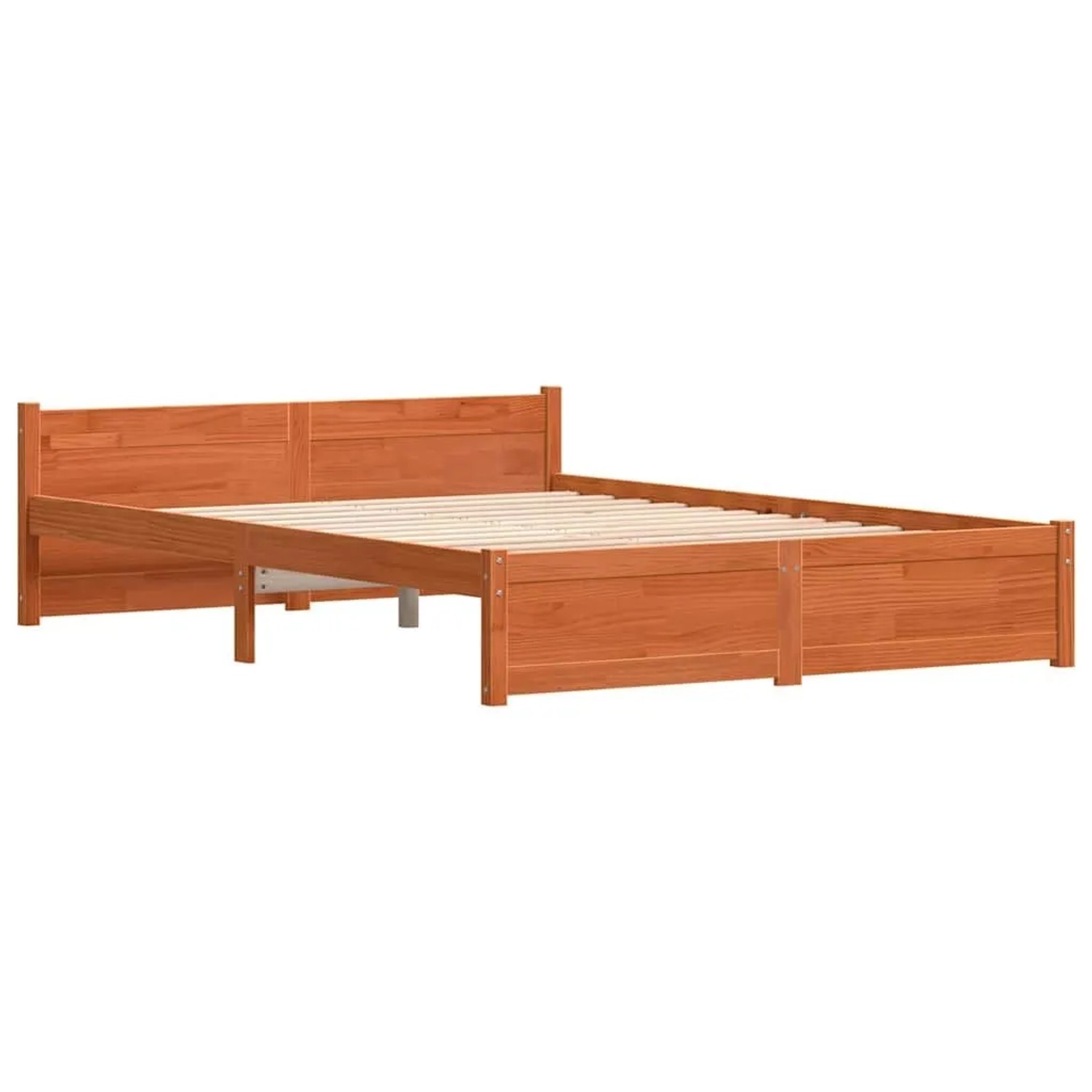 vidaXL Bettrahmen Wachsbraun 205,5 x 95,5 x 51 cm Massives Kiefernholz 870151