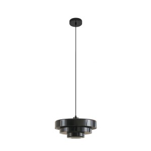 Lindby Pendelleuchte Tivra 10041930 Retro Vintage Antik in Schwarz aus Metall 1-flammig E27 Wohnzimmerleuchte