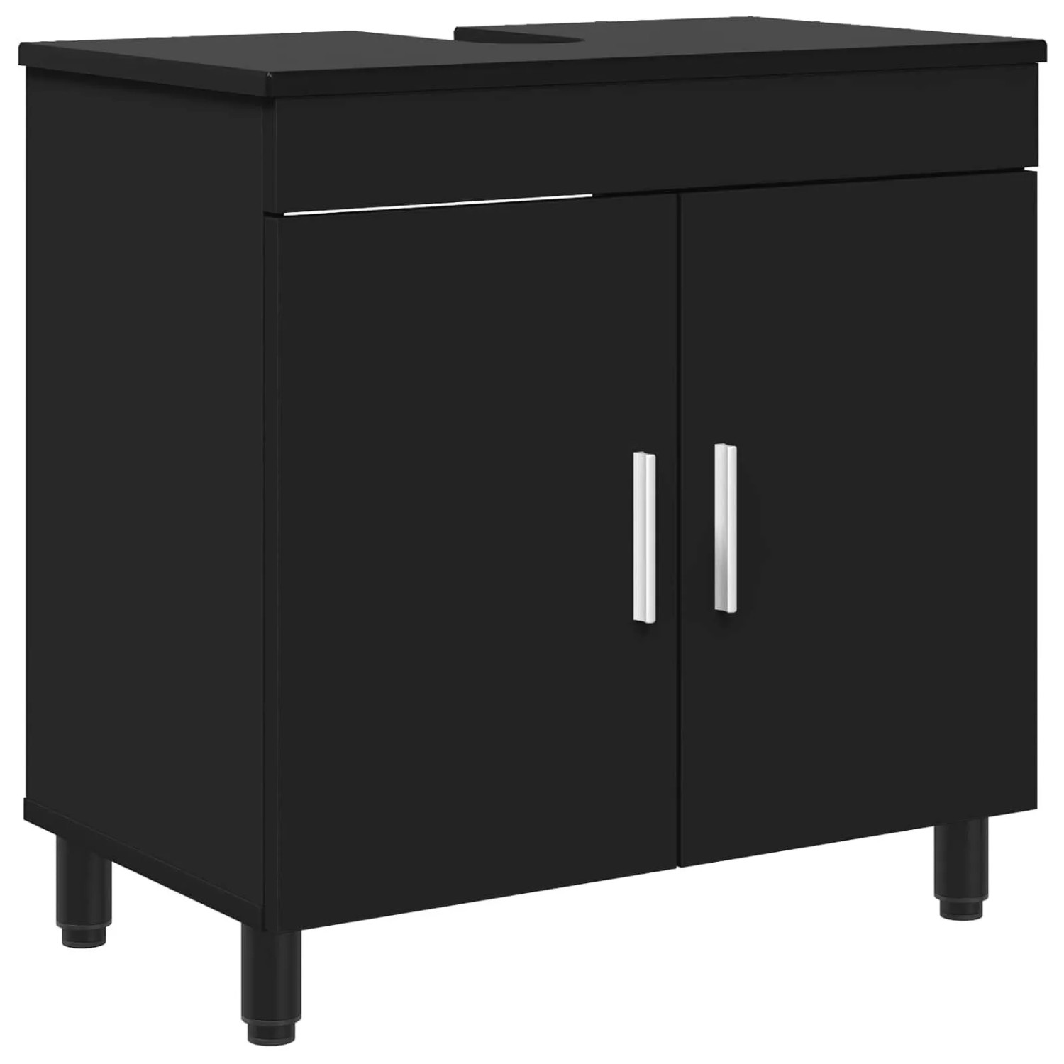 vidaXL Waschtisch Schwarz 60 x 35 x 60 cm Holzwerkstoff 889396