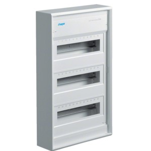 Hager Aufputz-Kleinverteiler, 3-reihig, weiß, für die Elektroinstallation.