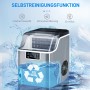 HOMCOM Eiswürfelmaschine aus Edelstahl in Silber mit Selbstreinigungsfunktion.