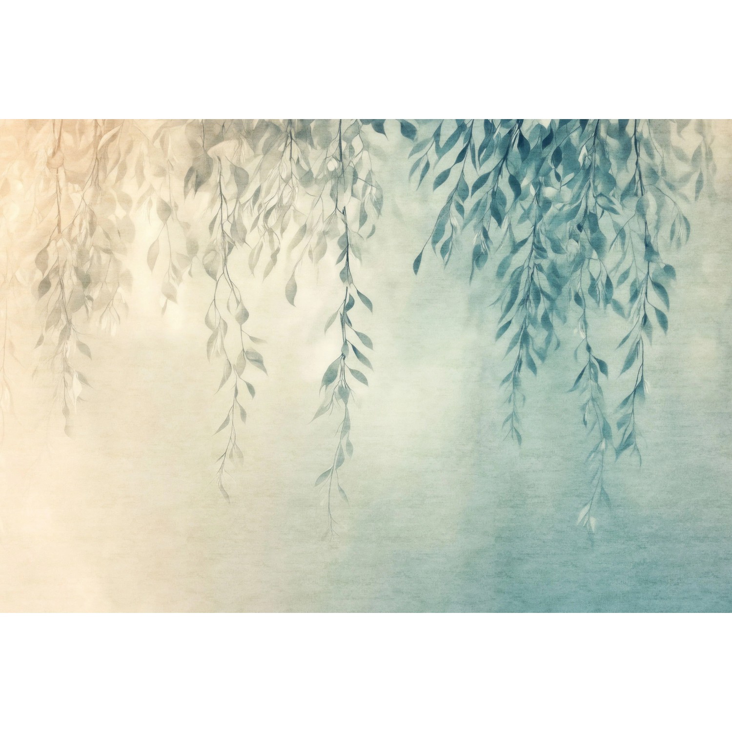 Erismann Vliestapete Art Edition 2 Silent Leaves 4 m x 2,7 m Türkis