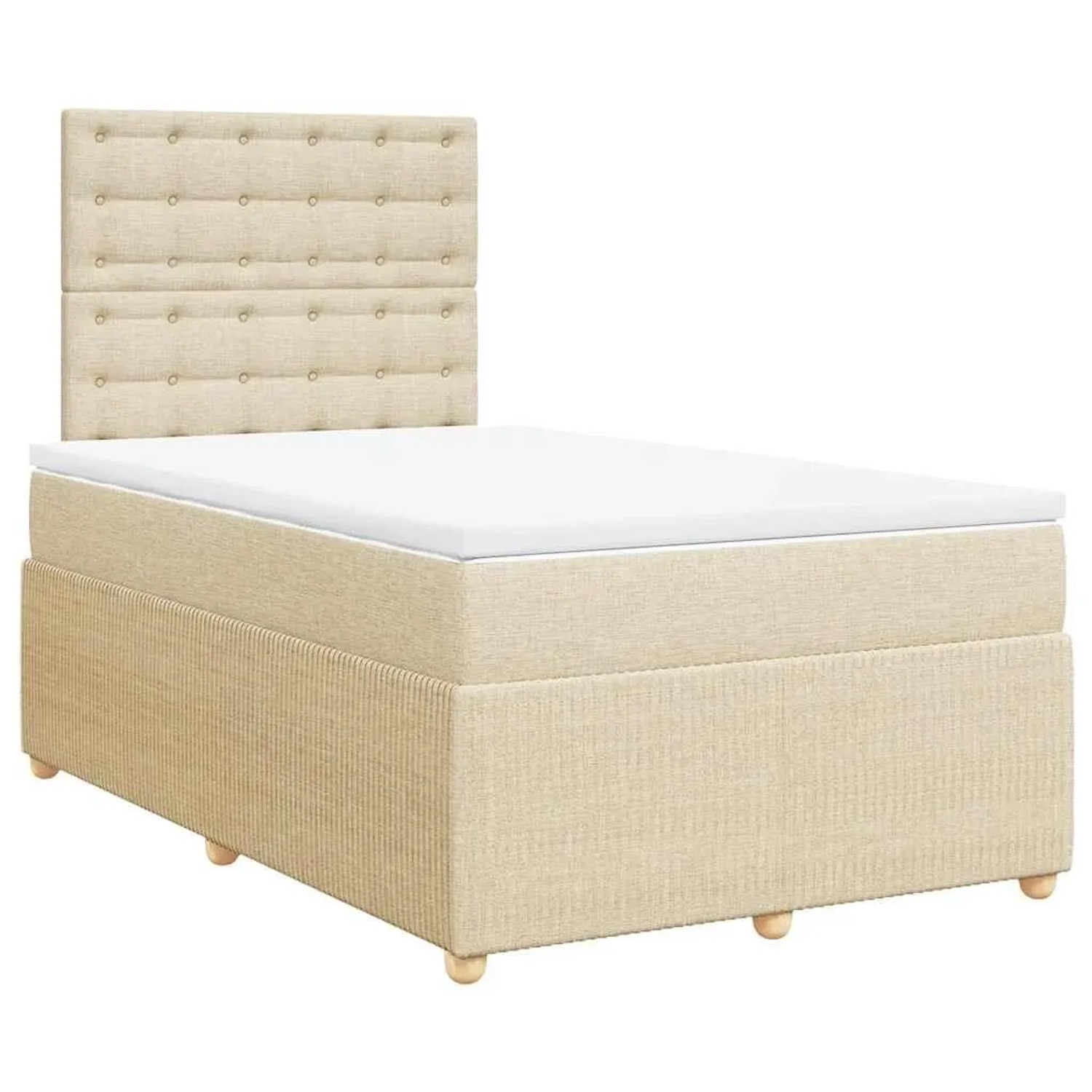 vidaXL Boxspringbett mit Matratze Creme 120x200 cm Stoff 3294342 günstig online kaufen