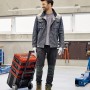 Einhell E-Case Tower Werkzeugkoffer Set mit Rollen und Teleskopgriff für Transport.