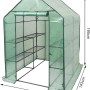 WOLTU Foliengewächshaus, halbtransparent grün, 143x143x195 cm, mit Regalen.