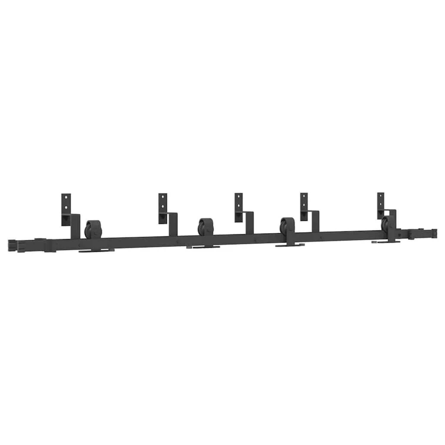 vidaXL Schiebetürbeschlag-Set 213,5 cm Stahl Schwarz 3295732