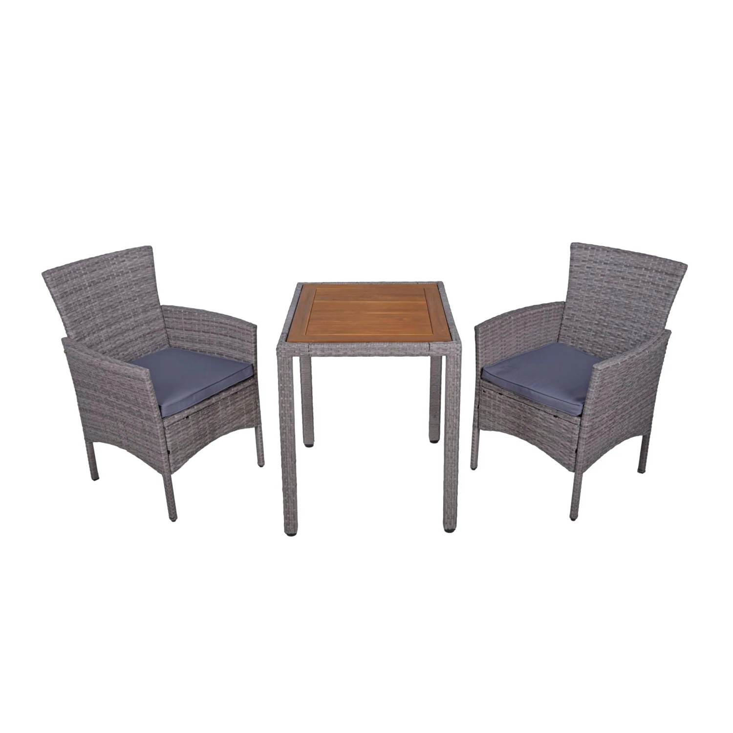 DELUKE Balkonmöbel-Set TRINE 3-tlg. Akazie Hellbraun Balkon-Set Gartenmöbel-Set Sitzgruppe Balkonstuhl Balkontisch