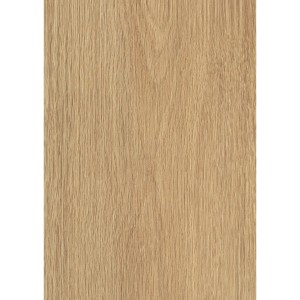 Laminat Eiche, 8mm stark mit integrierter Trittschalldämmung. Holzstruktur in hellbraun.
