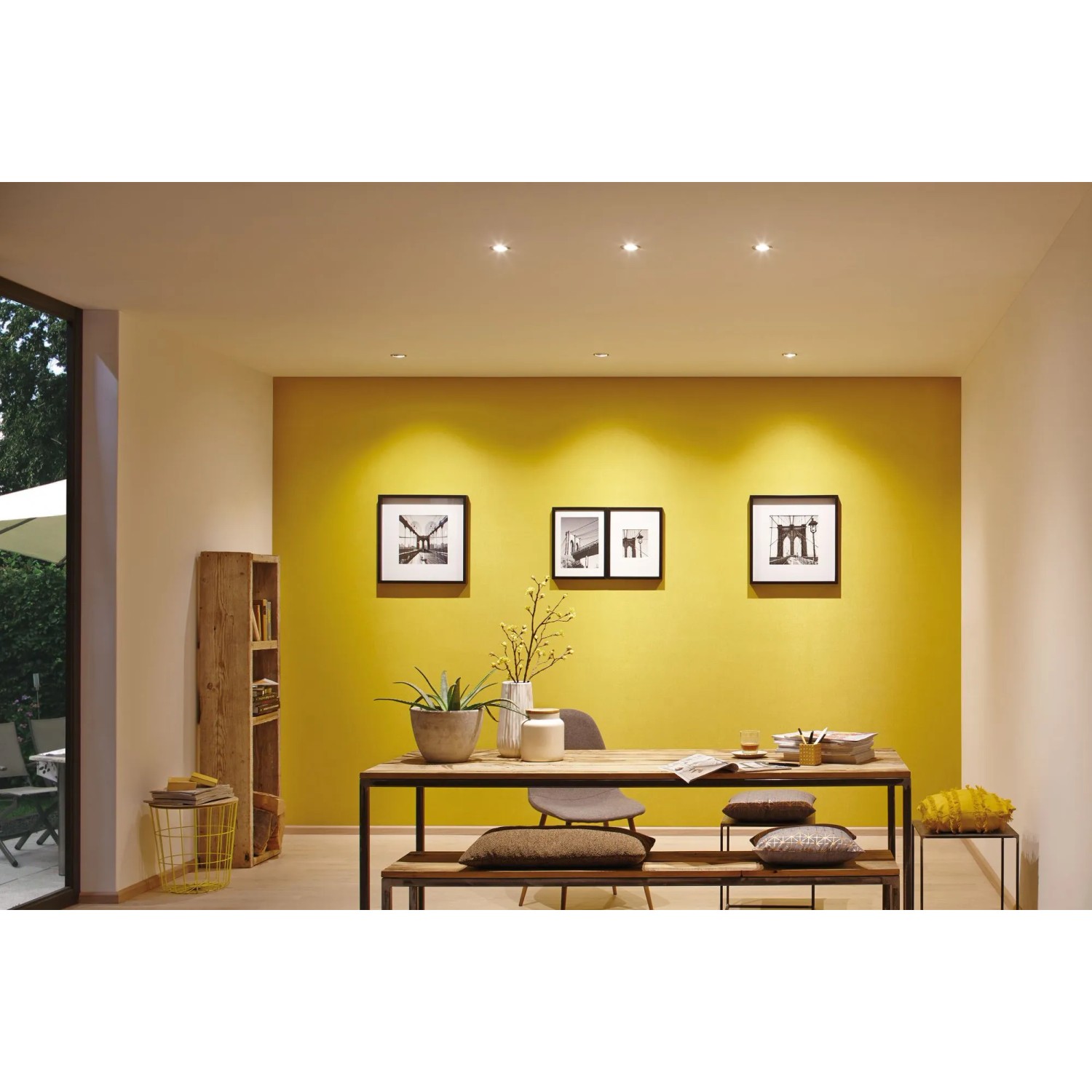 Paulmann LED-Einbaustrahler Base Coin, 3er Set, Eisen, schwenkbar, warmweißes Licht.