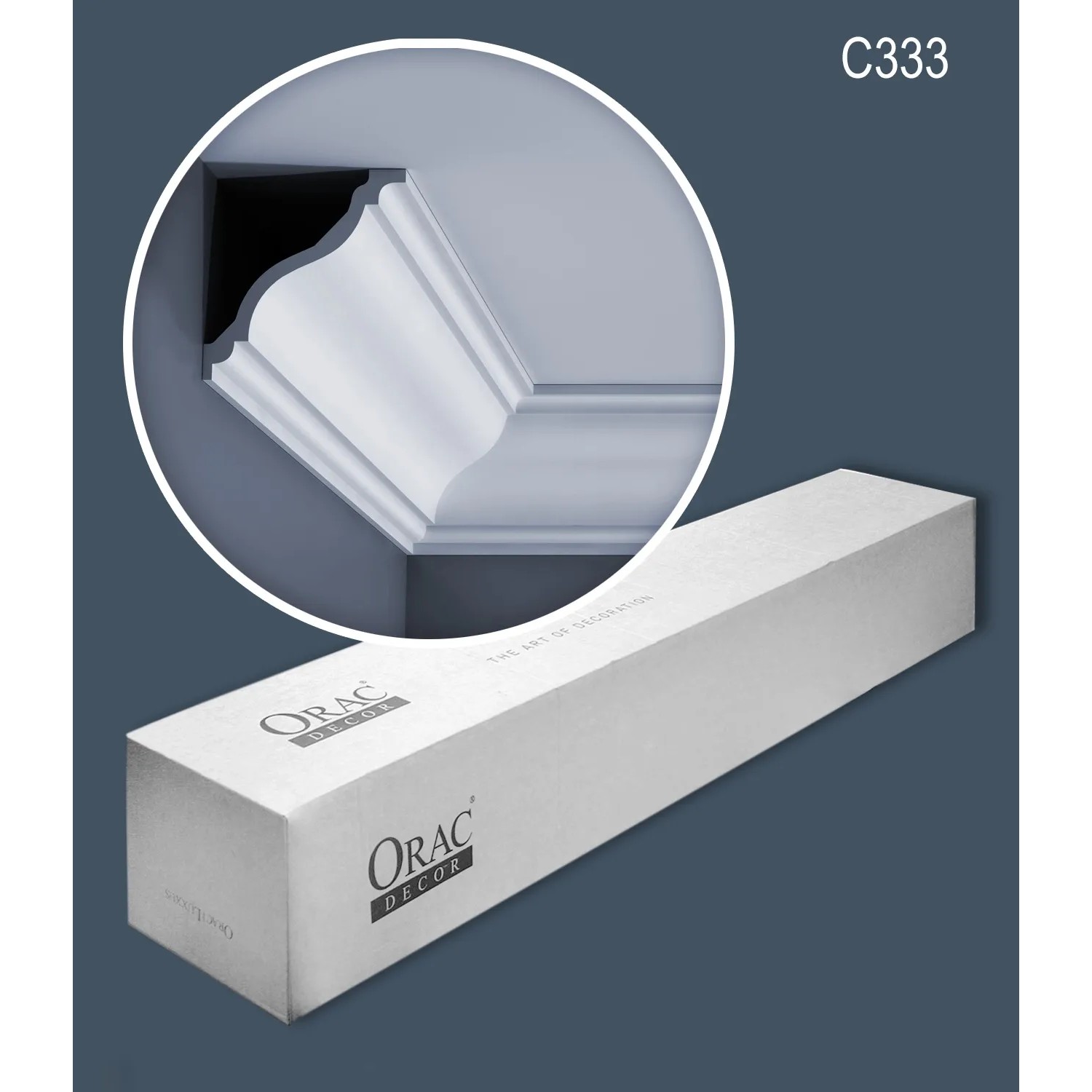 ORAC DECOR C333 LUXXUS Zierleisten, 13 Stuckleisten (26 m) im Karton, weiße Eckleiste.