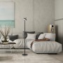 Schwarze LED-Akku-Stehleuchte Amag (125,2 cm) von Just Light im Wohnzimmer.