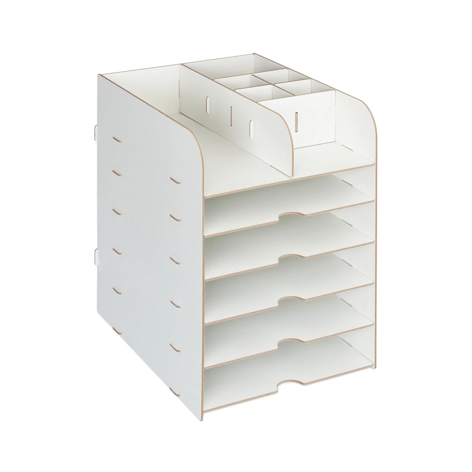Relaxdays Schreibtisch Organizer MDF Weiß 12 Fächer 34,5 cm x 25 cm x 32 cm 2 kg