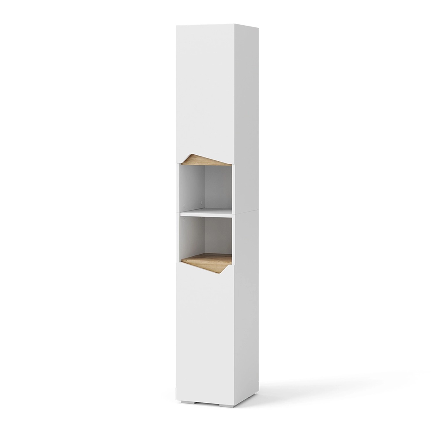 Thumbnail - Vicco Badschrank Marelle Weiß/Artisan-Eiche 30 x 180 cm mit Türen und Offenen Fächern