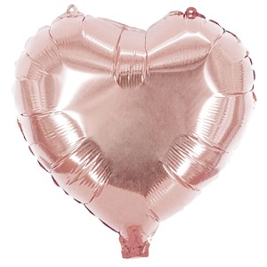 Party Factory Folienballon Herz Rose, Ø 45 cm, glänzende Partydekoration.
