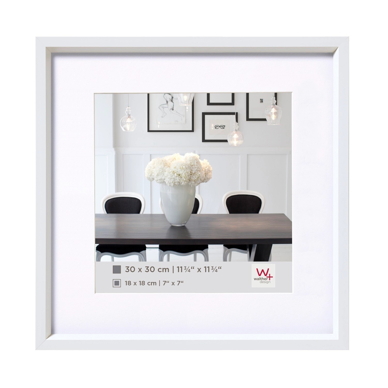 walther design Steel Style Kunststoff Bilderrahmen  20x20 cm Weiss günstig online kaufen