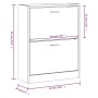 Schwarzer vidaXL Schuhschrank (63x24x81 cm) aus Holzwerkstoff mit zwei Kippfächern.