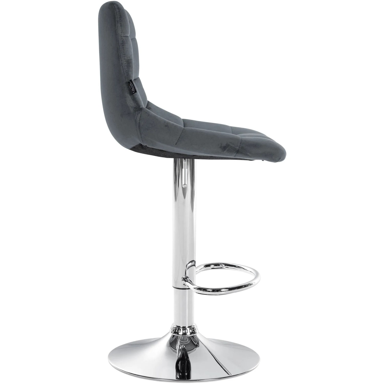 DELUKE Barhocker DUBAI Dunkelgrau Samt Chrom Barstuhl Mit Lehne Tresenhocker Tresenstuhl_6