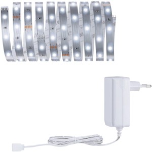 Paulmann MaxLED 250 Basis-Set mit 3 m LED-Streifen, unbeschichtet, Tageslichtweiß, inklusive Netzteil.