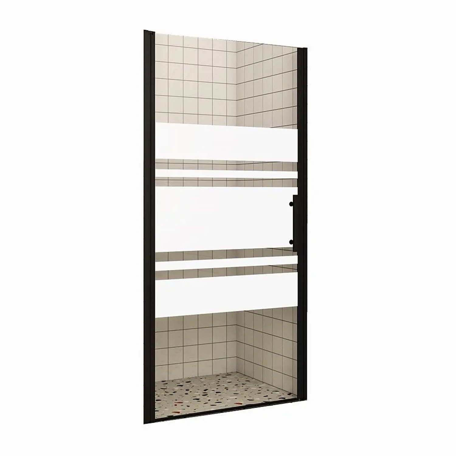 Duschparadies Duschtür Drehtür 100 x 195cm Nischentür 6mm Nano Glas Schwarz Links