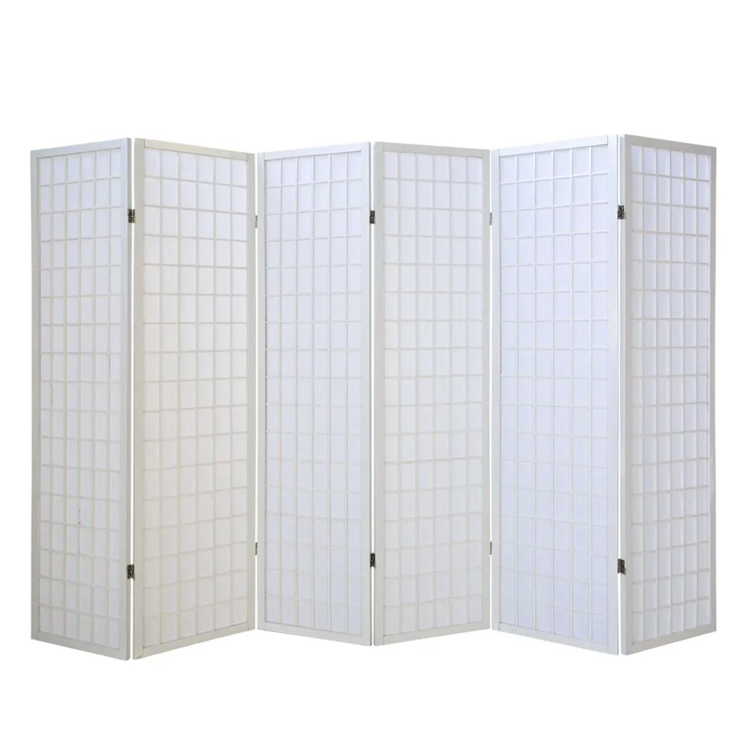 Homestyle4u 6-tlg Paravent in Weiß 264x175 cm 263