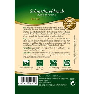 Samenpackung Quedlinburger Schnittknoblauch Kiss Me Loses. Mehrjährige Kräuter zum Würzen.