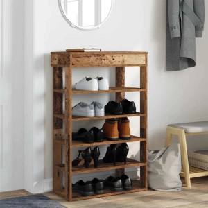 vidaXL Schuhregal Altholz-Optik 60x30x98 cm Holzwerkstoff 859930