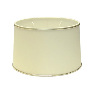 Cremefarbener, ovaler Lampenschirm Chintz 25 cm mit Goldkante.