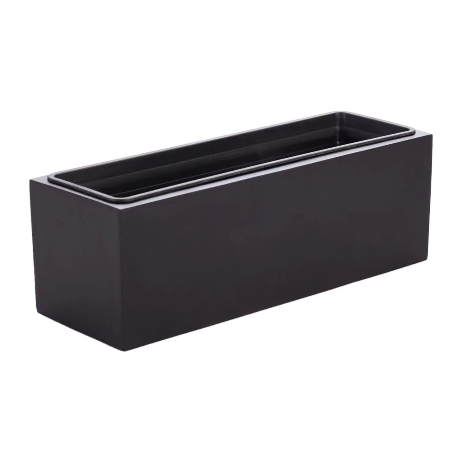 Elegant Einrichten Pflanzkübel Fiberglas Rechteckig 61x21x20cm Schwarz-matt