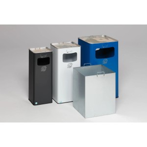 PROREGAL Klassischer Kombiascher Eckig HxBxT 75,5 x 43 x 43 cm Verzinkter Stahl Blau