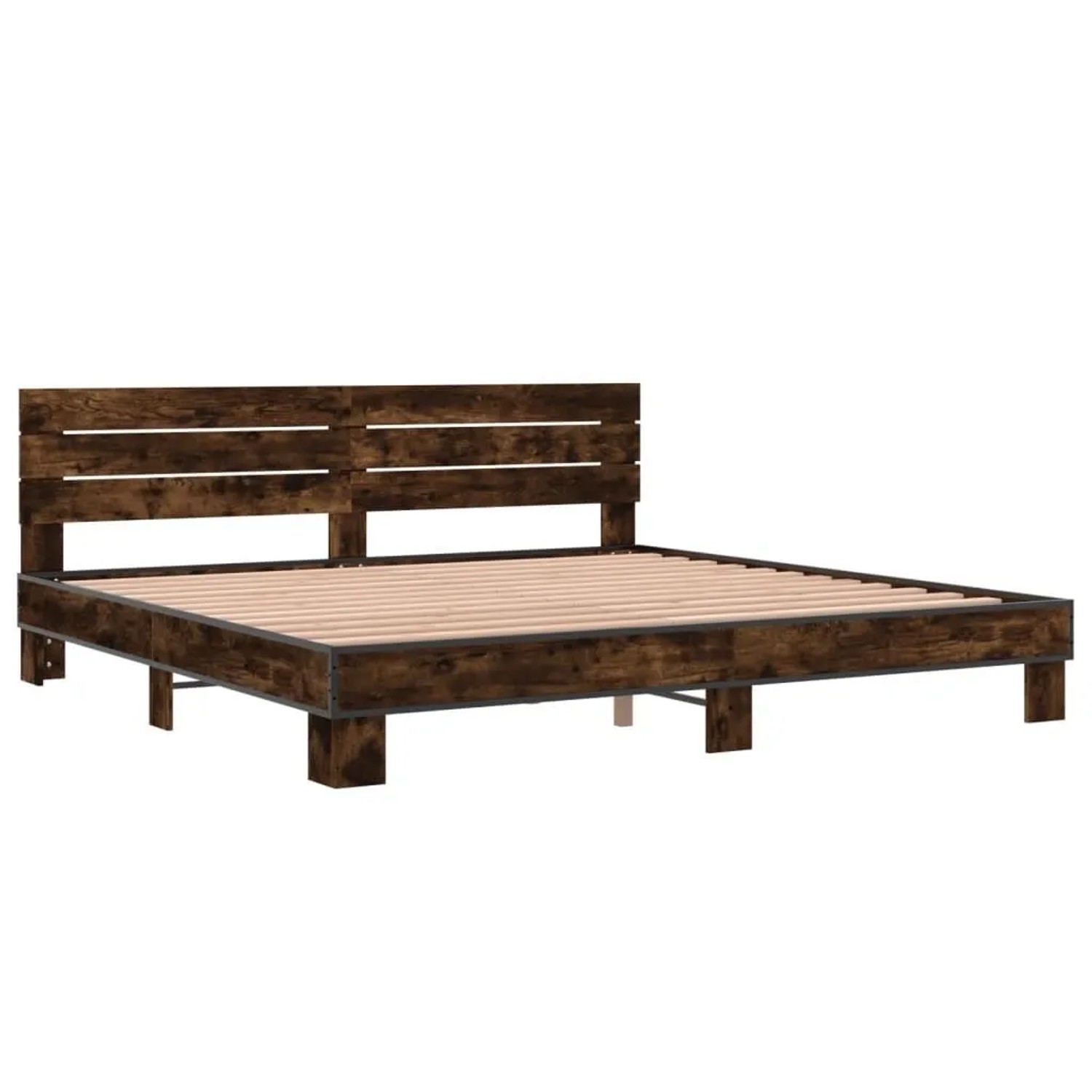 vidaXL Bettgestell Räuchereiche 200x200 cm Holzwerkstoff und Metall 3280129 günstig online kaufen