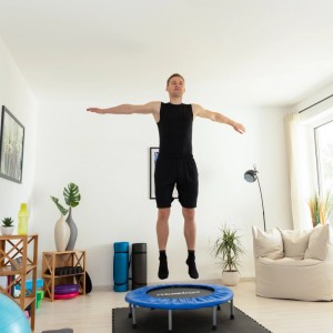 Relaxdays Trampolin Faltbar Indoor Schwarz 95 cm x 95 cm x 22 cm 7,5 kg