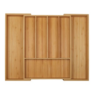 SOTECH ORGA-BOX UNIVERSAL Besteckkasten Aus Bambus Verstellbar Für Schrankbreite 500 - 600 mm Höhe 65 mm bis 7 Fächer