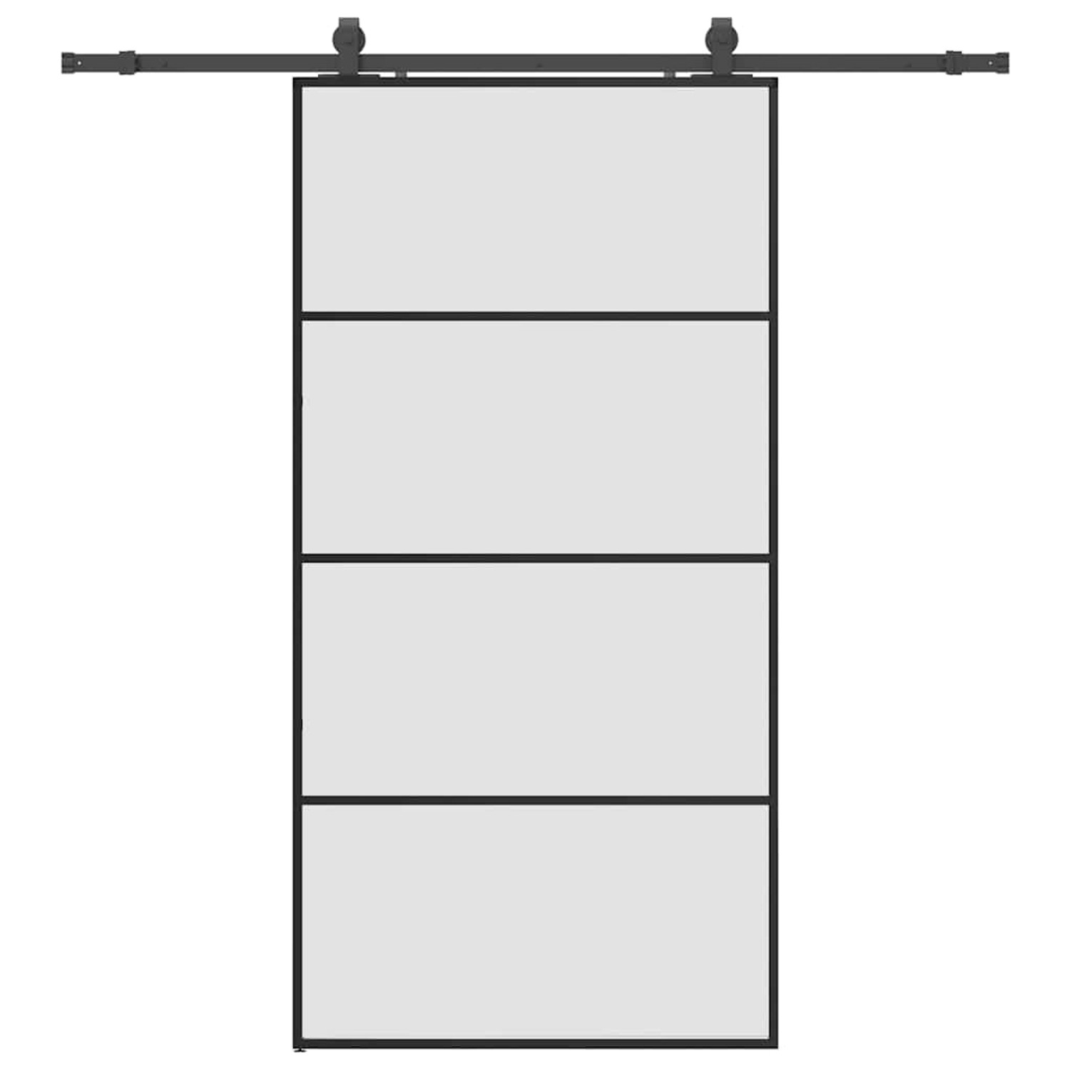 vidaXL Schiebetür mit Beschlag Schwarz 102,5x205 cm ESG-Glas 3375861 günstig online kaufen